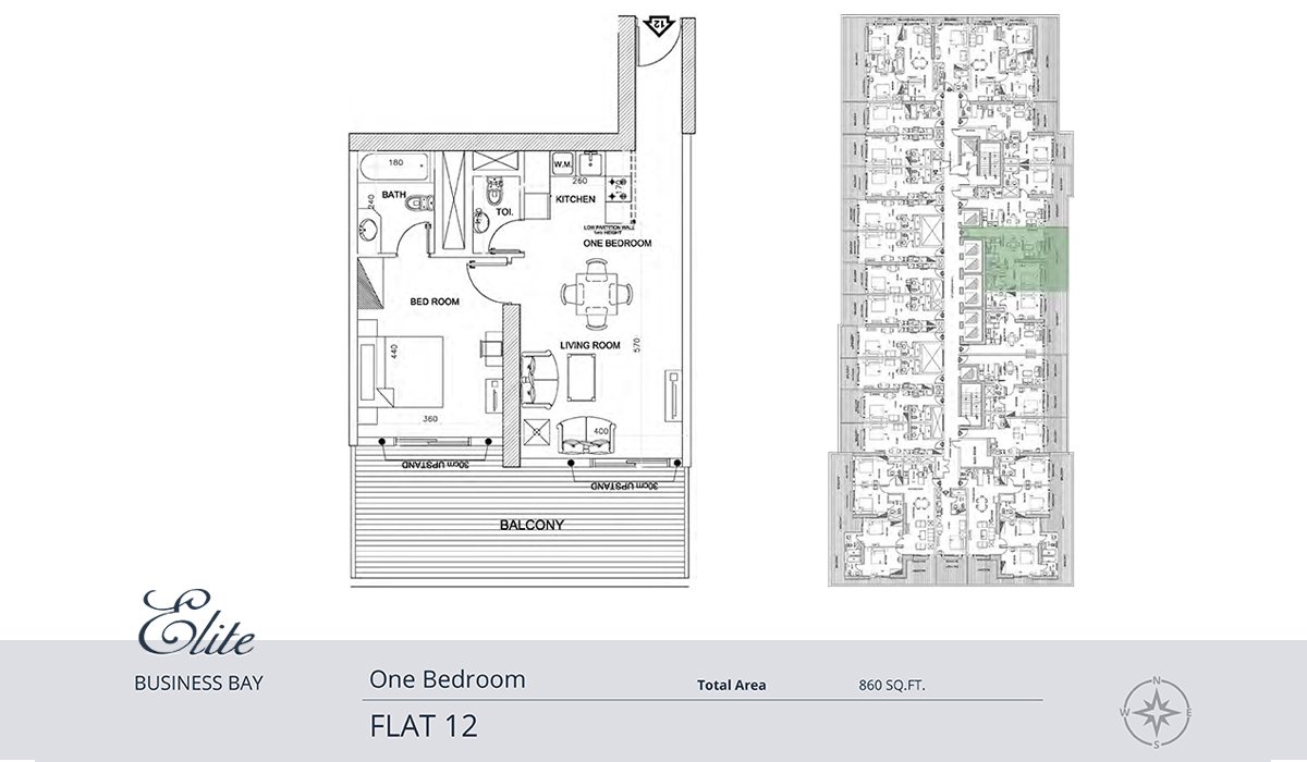 1 Bedroom floor plan