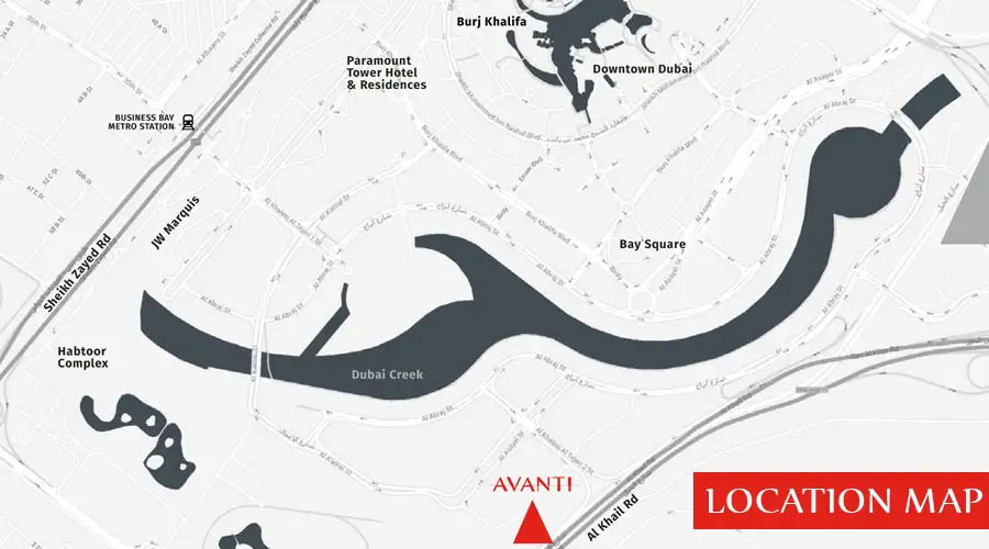 Avanti Apartments location map
