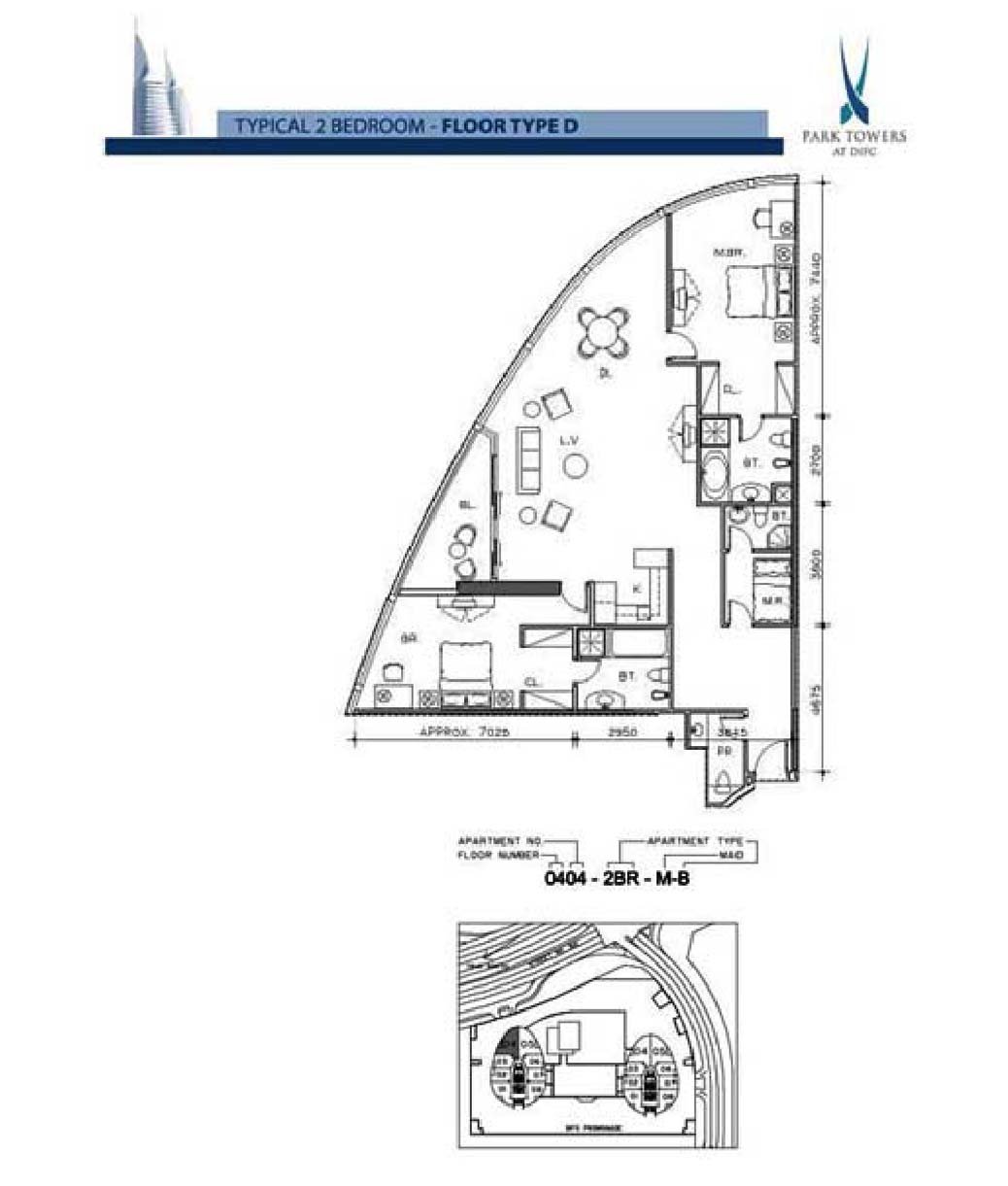 2 Bedrooms floor plan