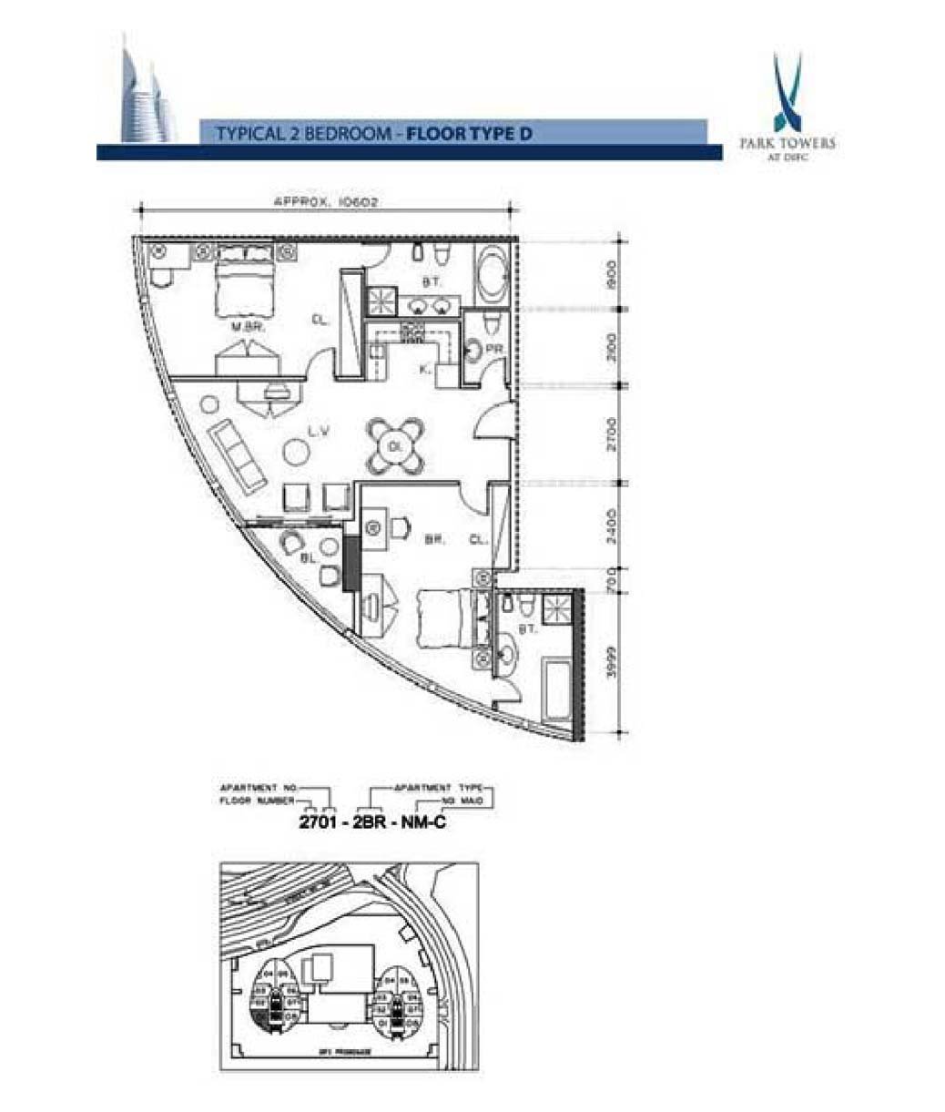 2 Bedrooms floor plan