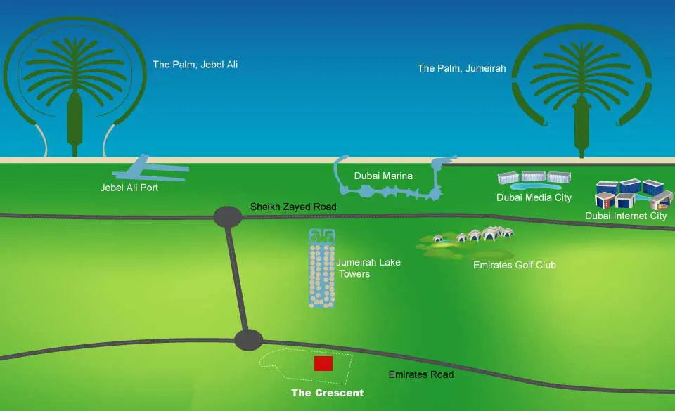 The Crescent location map