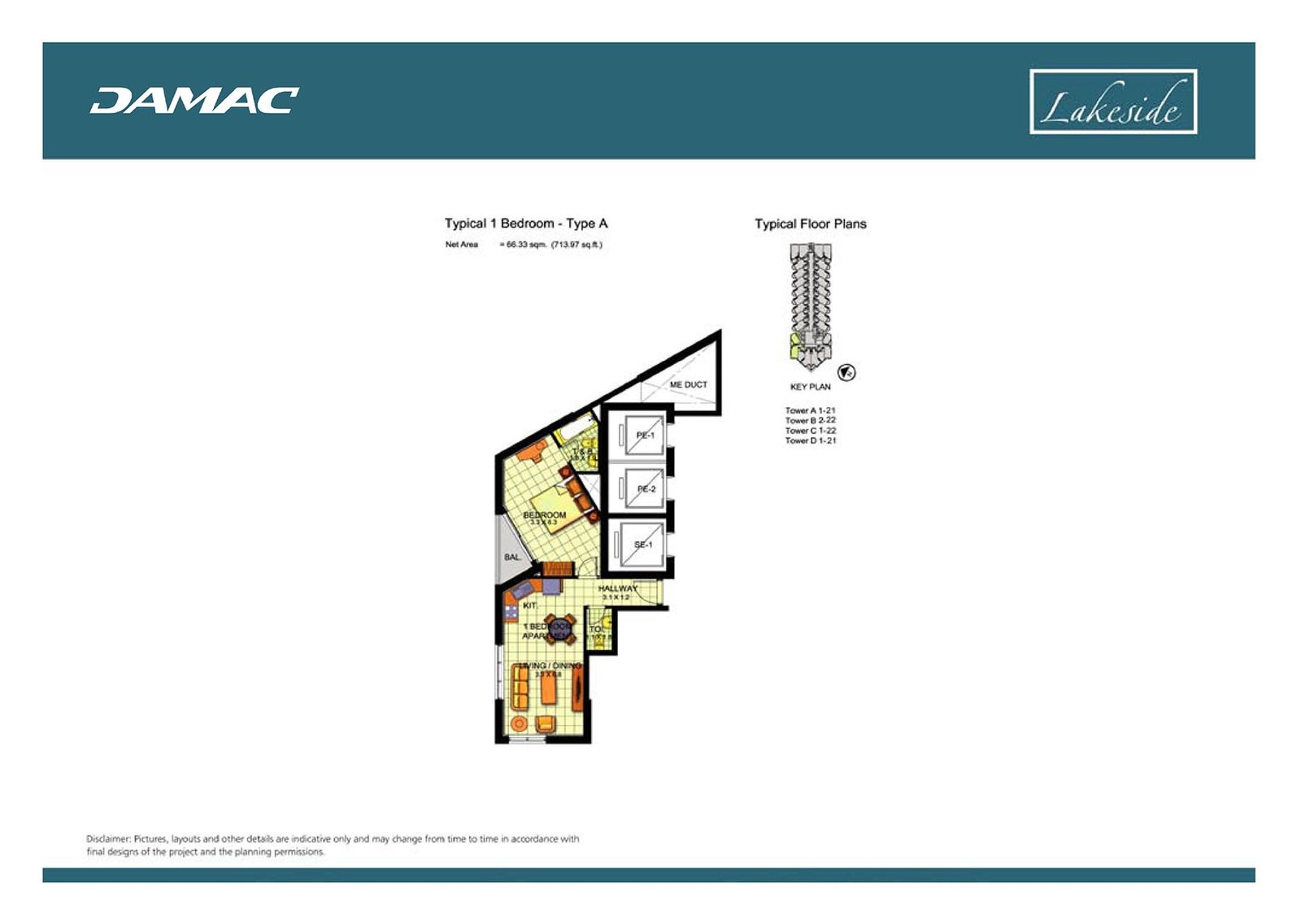 1 Bedroom floor plan