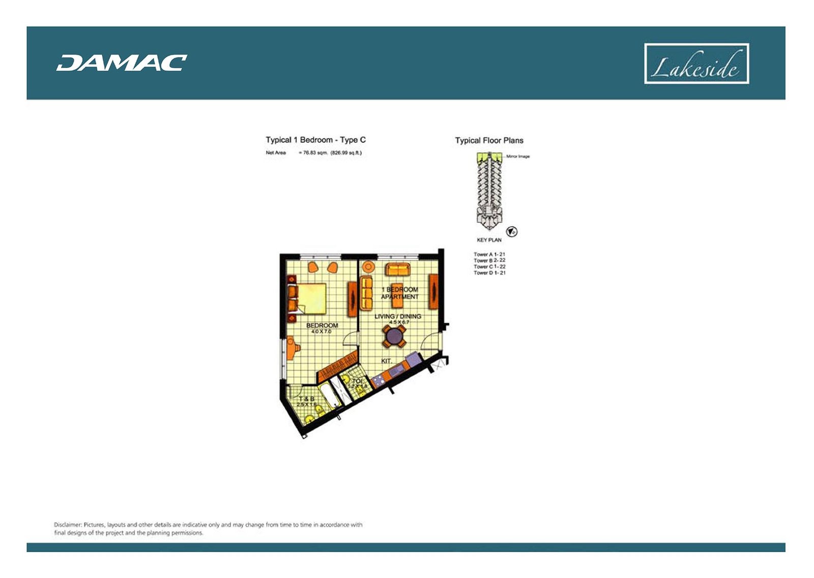 1 Bedroom floor plan