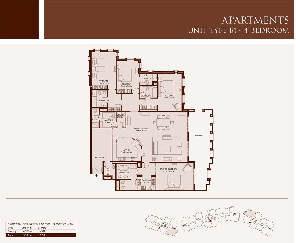 4 Bedroom floor plan