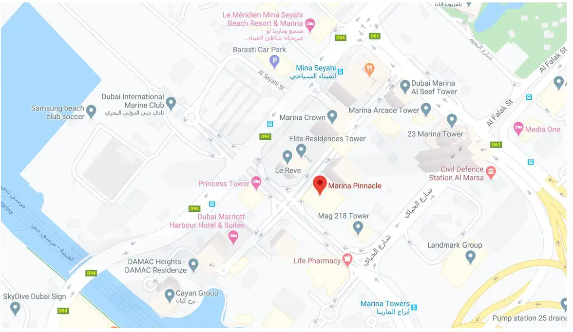 Marina Pinnacle location map