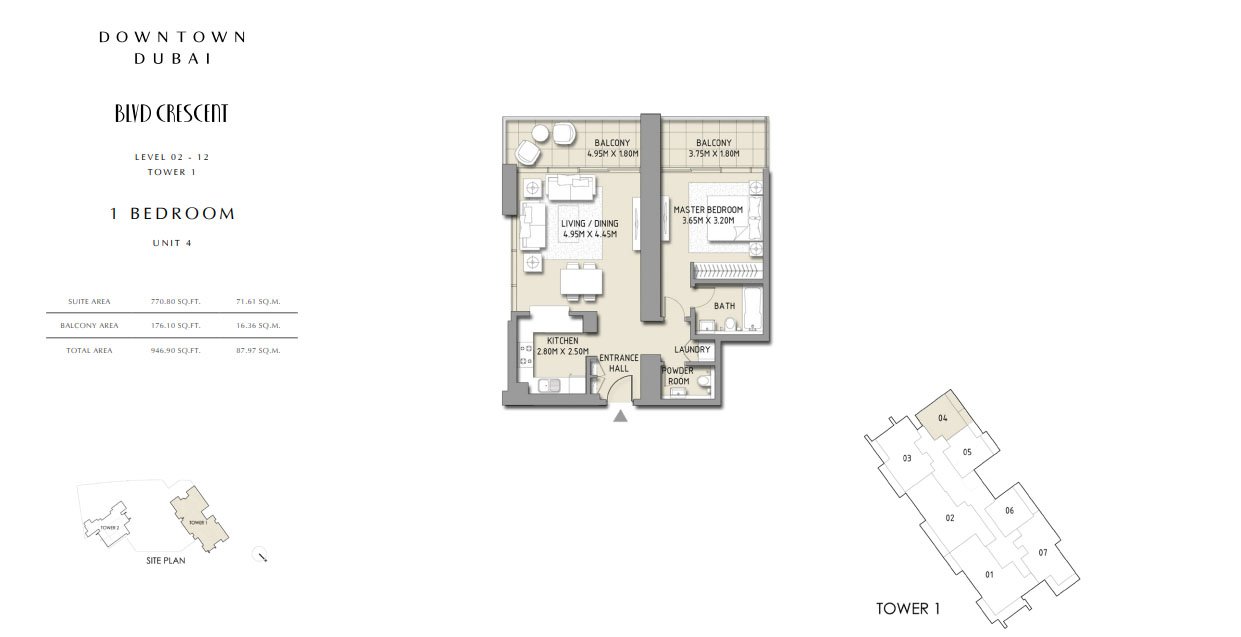1 Bedroom floor plan