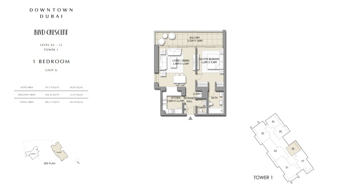 1 Bedroom floor plan