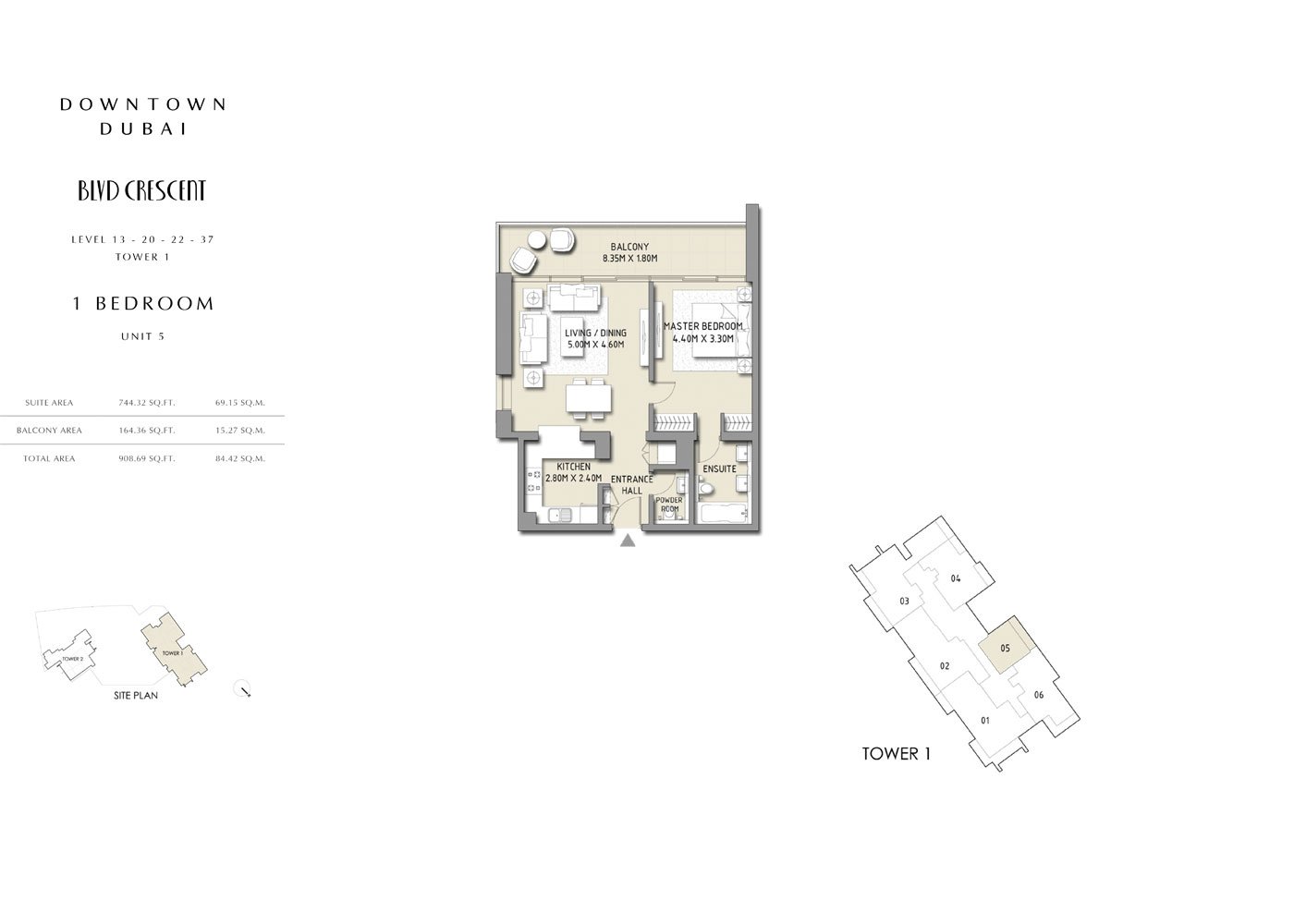 1 Bedroom floor plan
