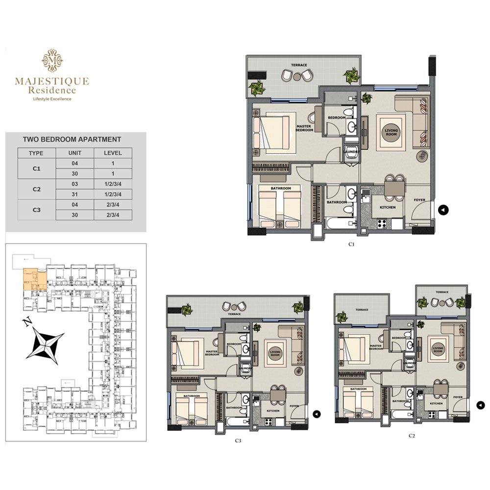 2 Bedrooms floor plan