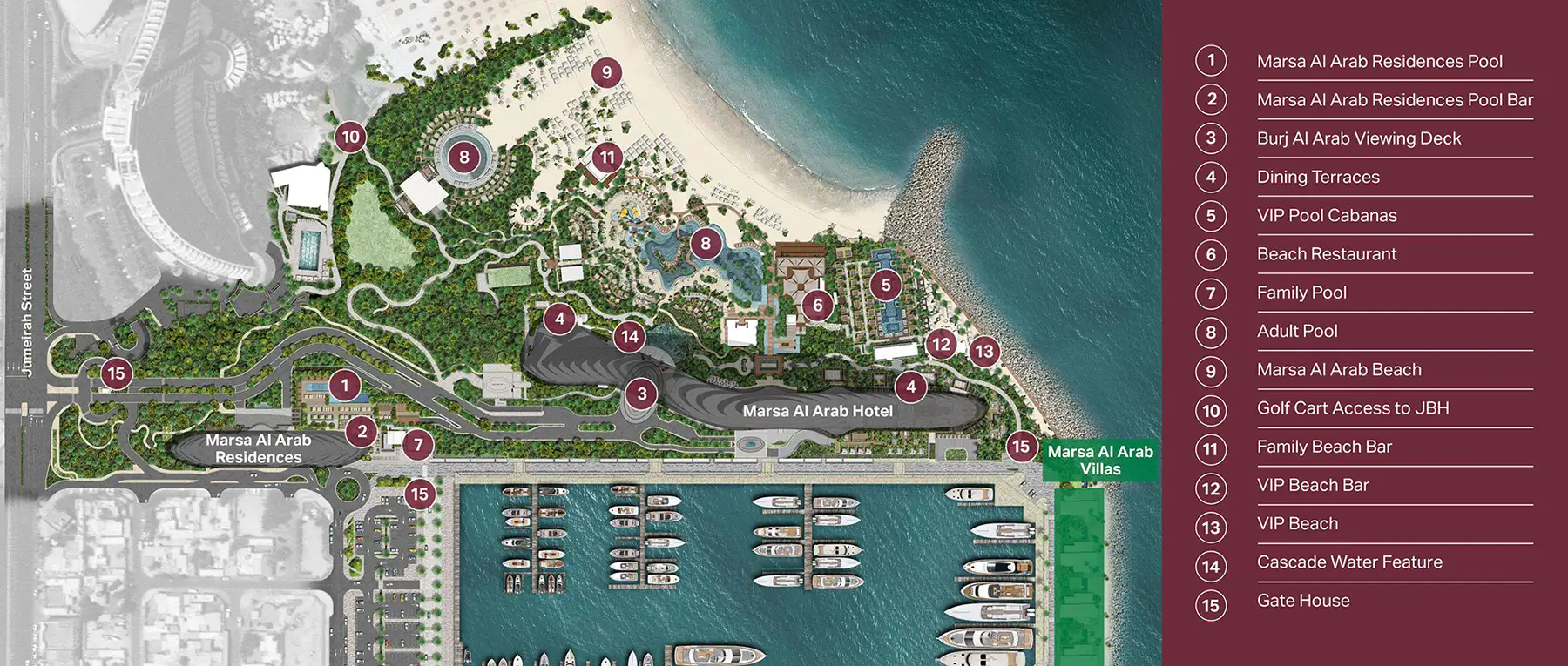 Marsa Al Arab Villas location map