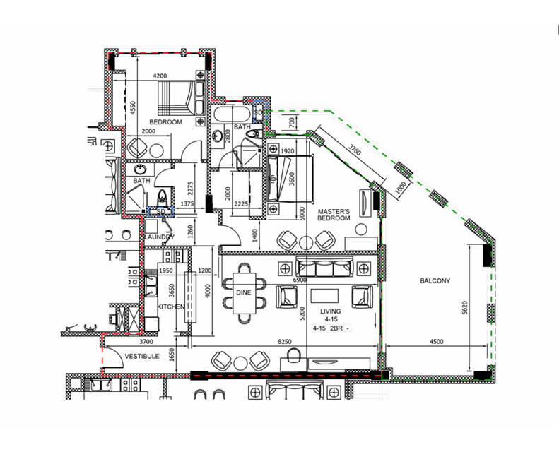 2 Bedrooms floor plan