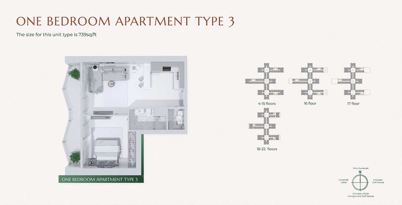 1 Bedroom floor plan