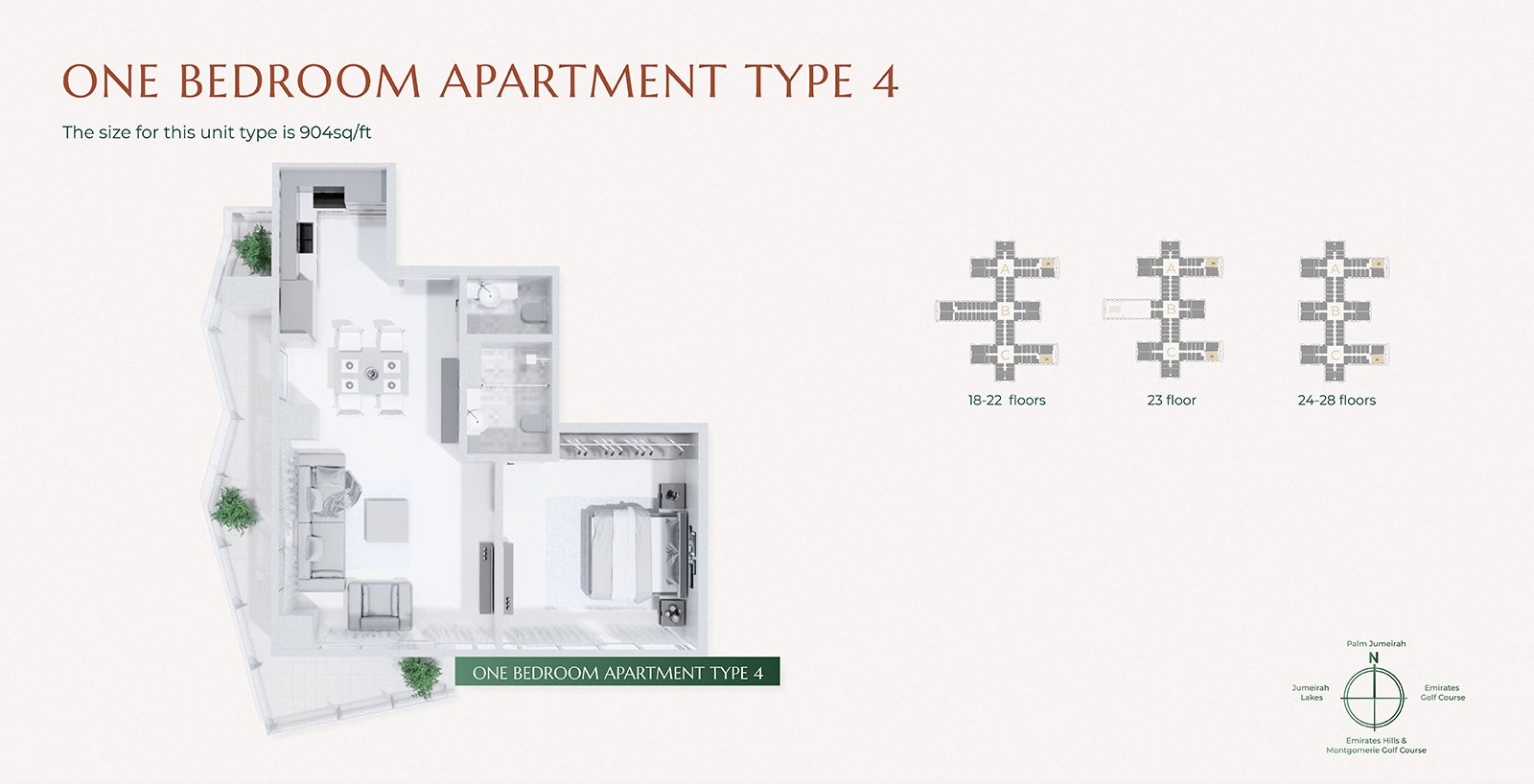 1 Bedroom floor plan