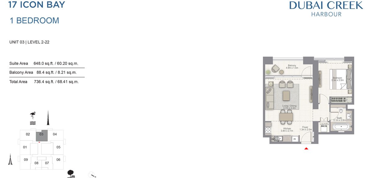 1 Bedroom floor plan
