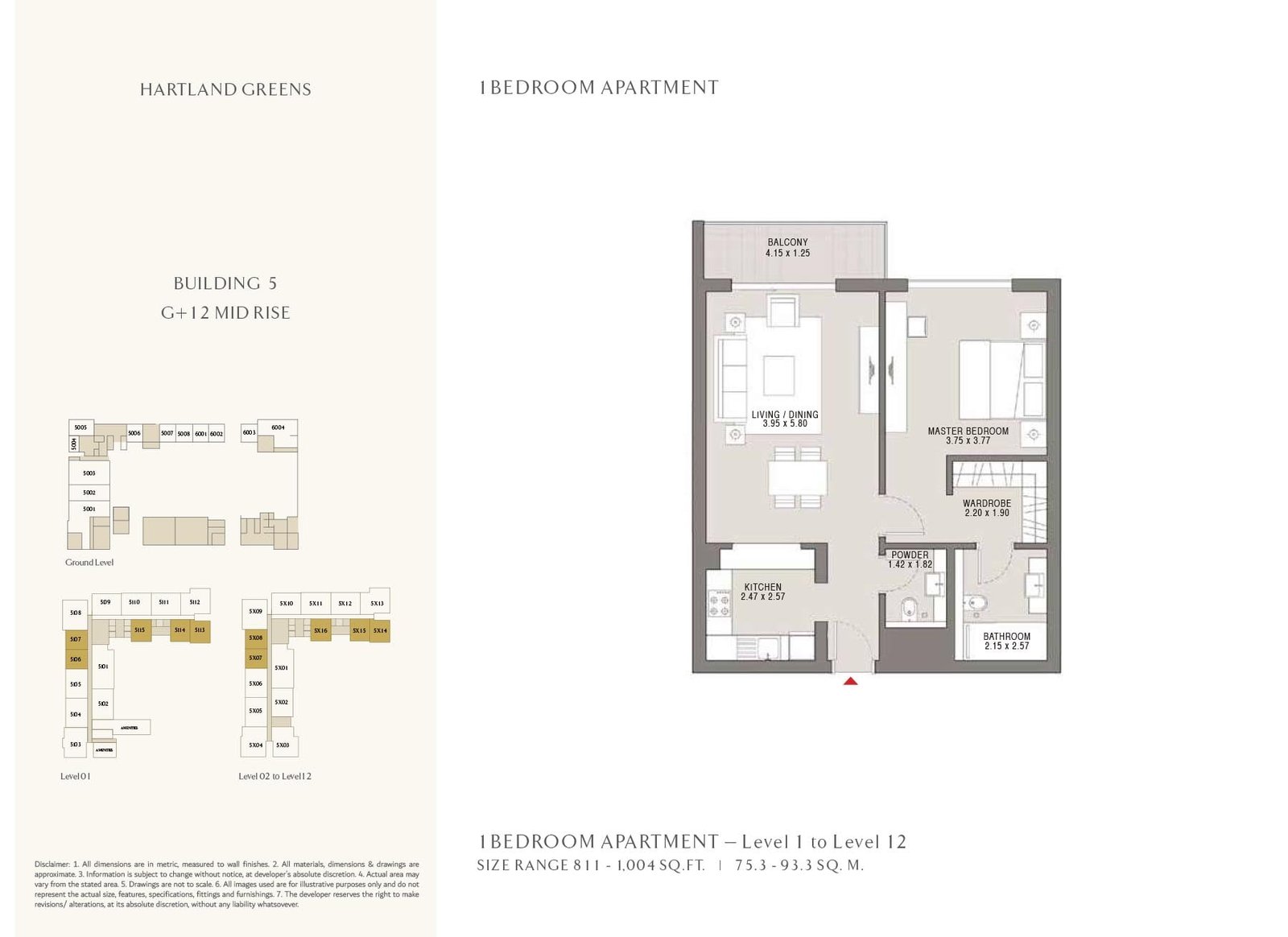 1 Bedroom floor plan