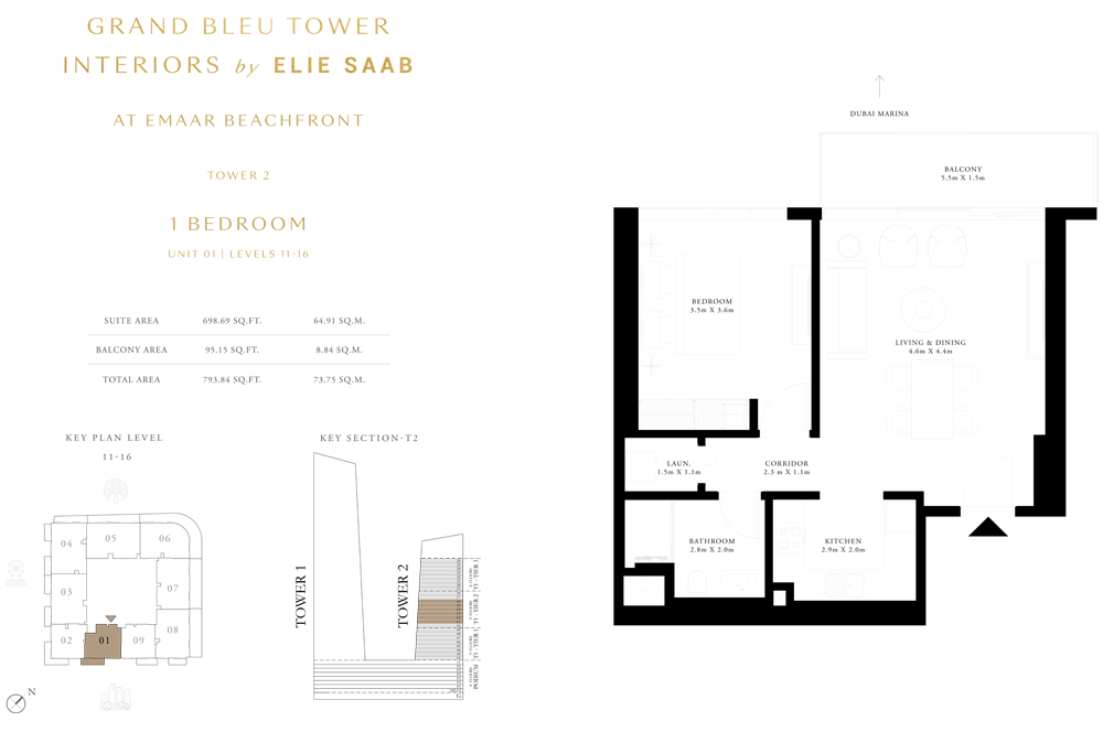1 Bedroom floor plan