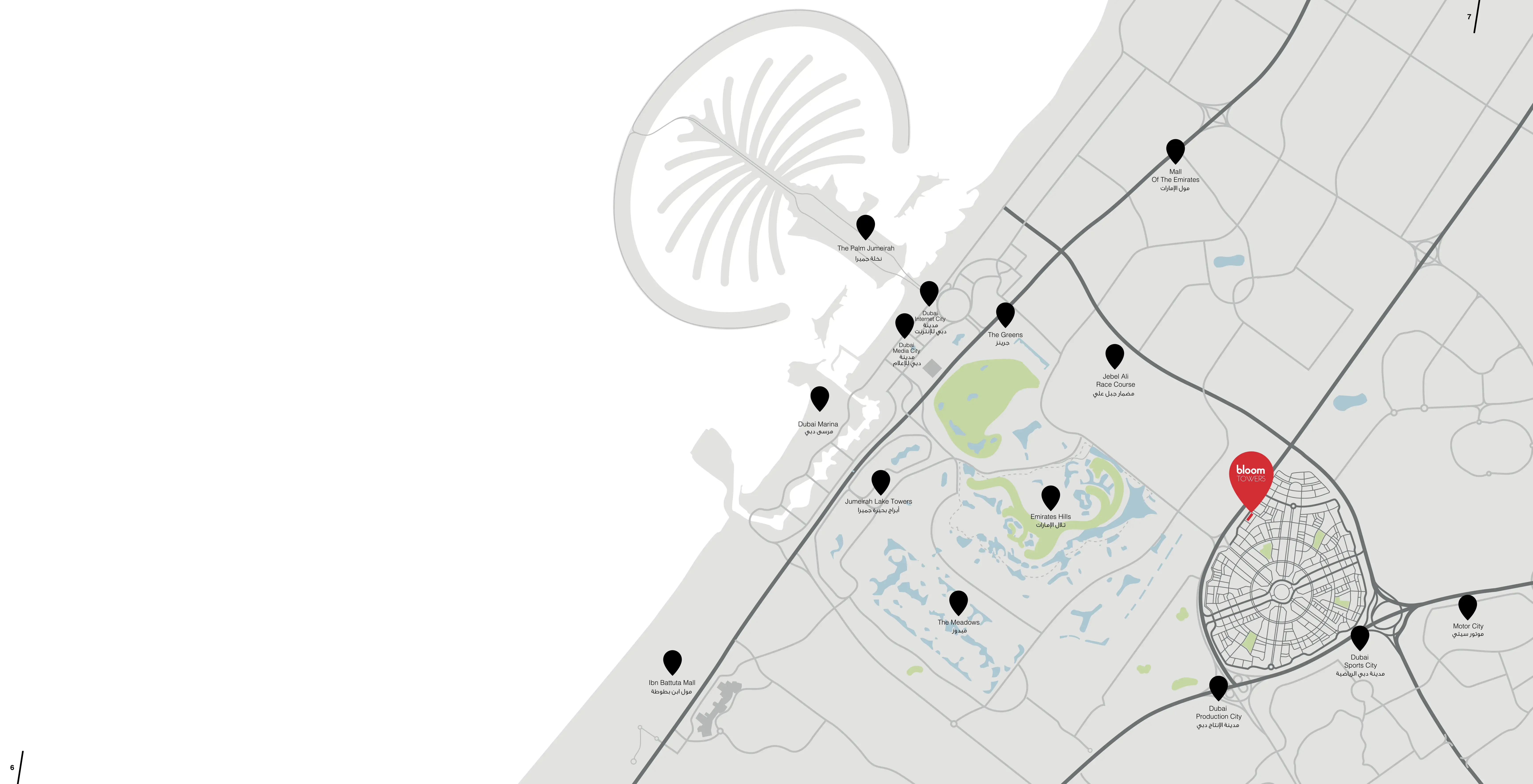 Bloom Towers JVC location map