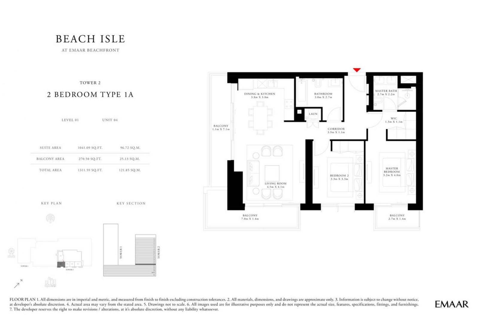 2 Bedrooms floor plan