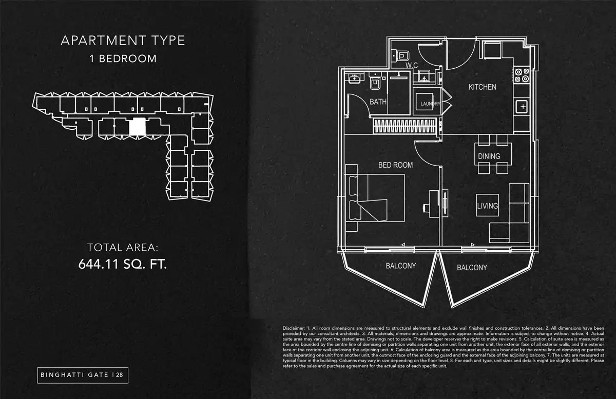 1 Bedroom floor plan