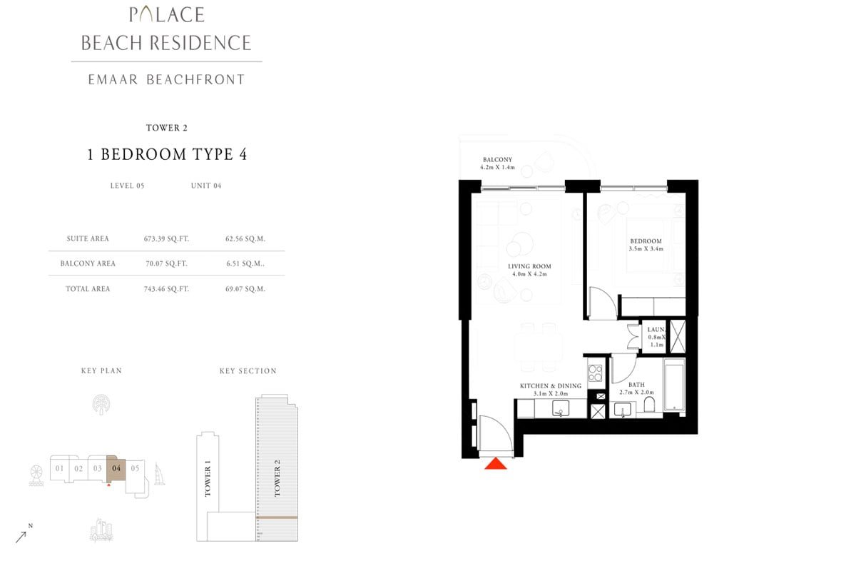 1 Bedroom floor plan