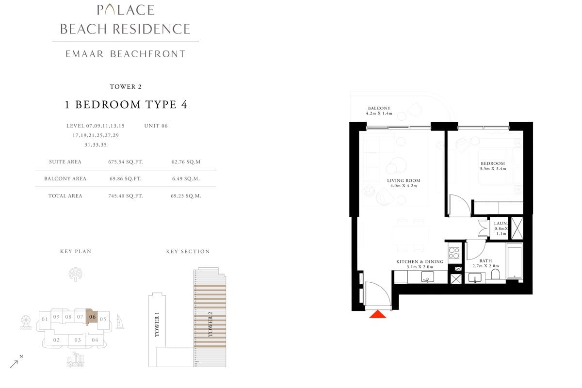 1 Bedroom floor plan