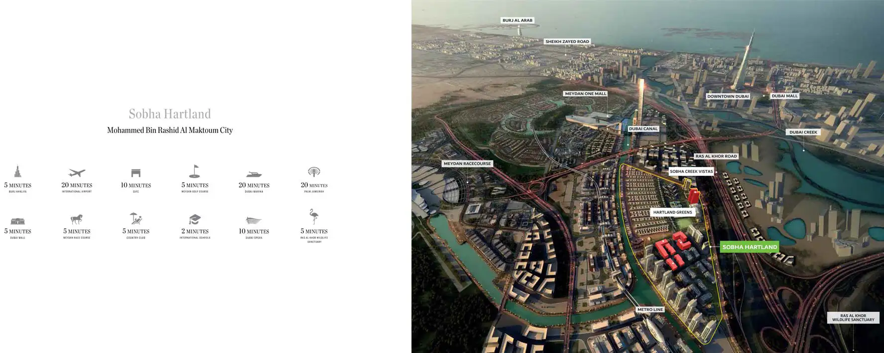 Sobha Hartland Waves location map
