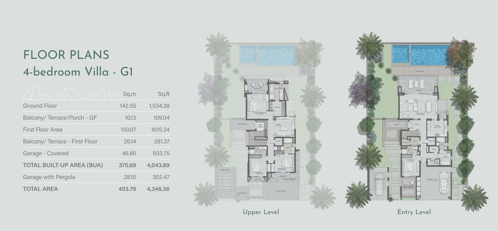 4 Bedrooms + Maid floor plan