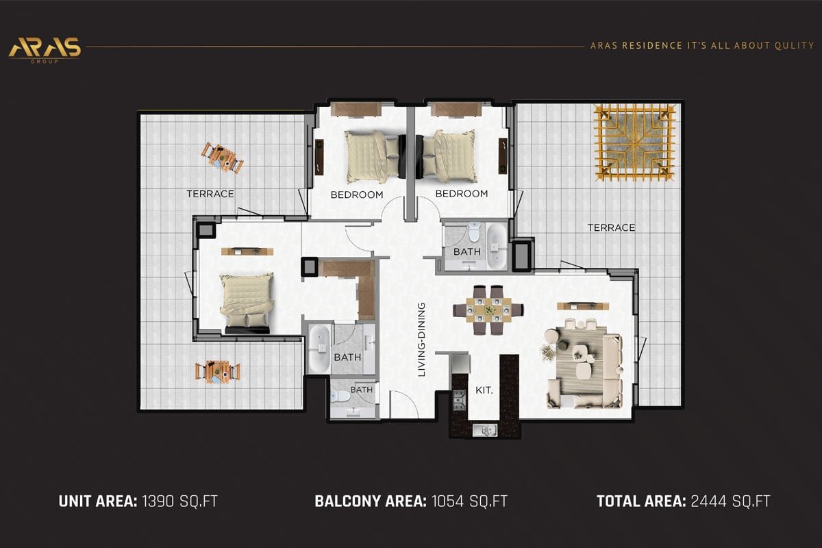 3 Bedroom floor plan