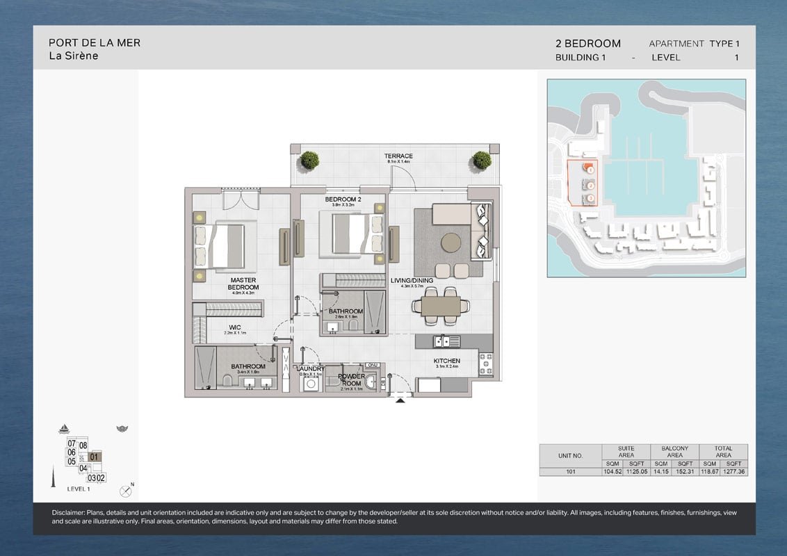 2 Bedrooms floor plan
