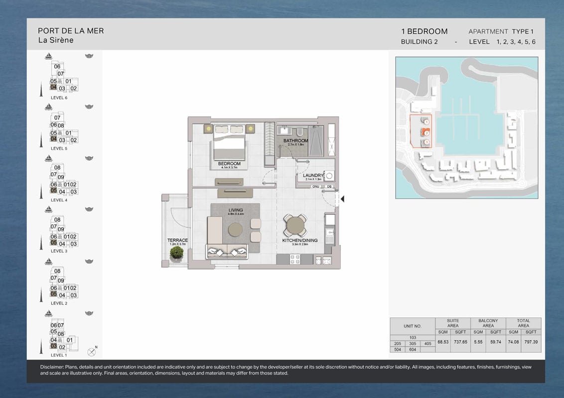 1 Bedroom floor plan