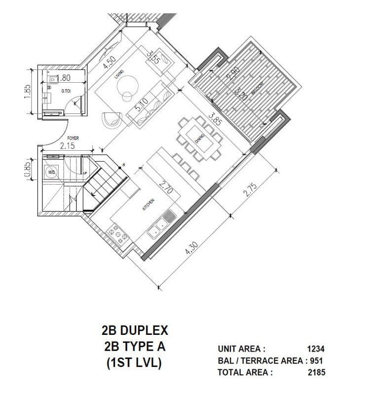 2 Bedroom floor plan