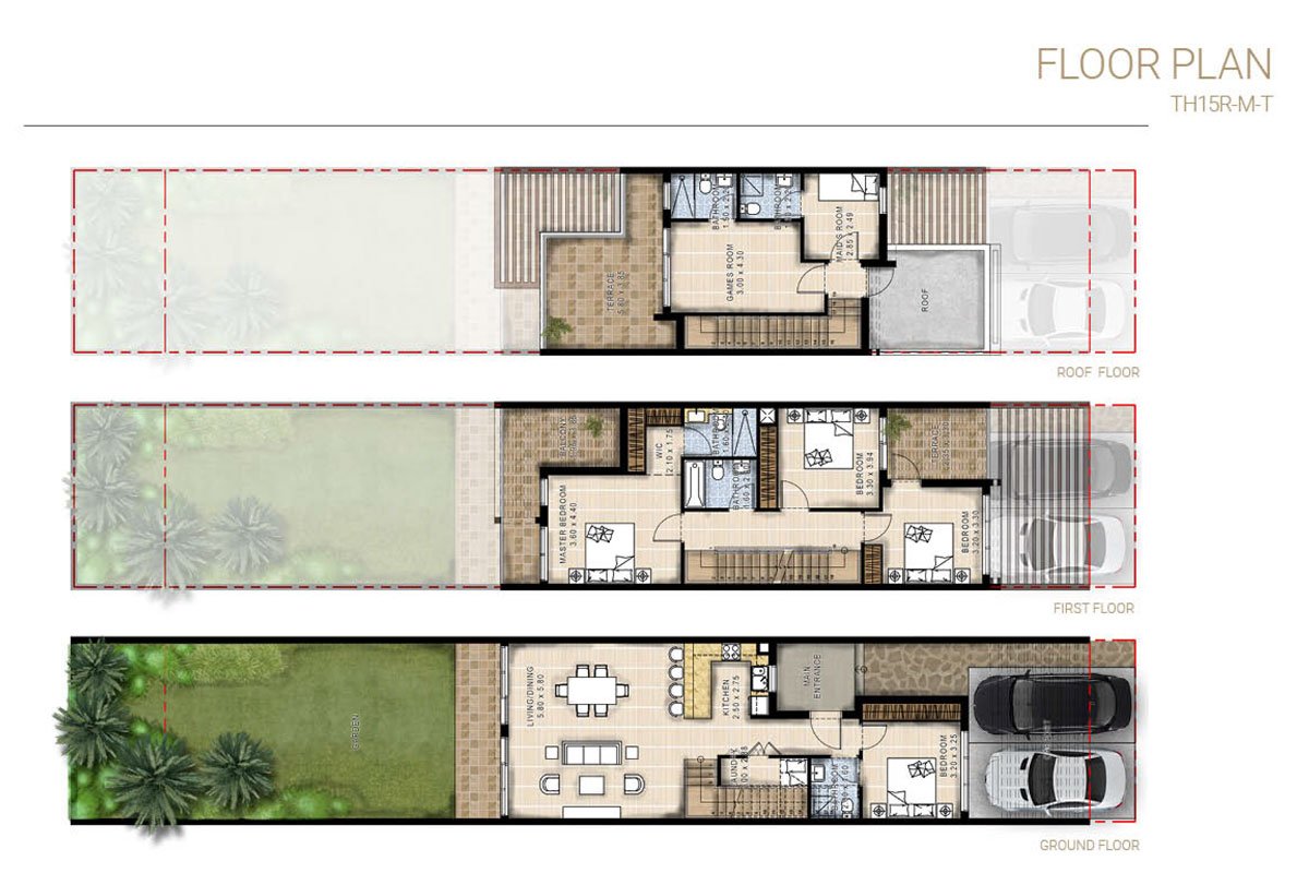 4 Bedrooms + Maid floor plan