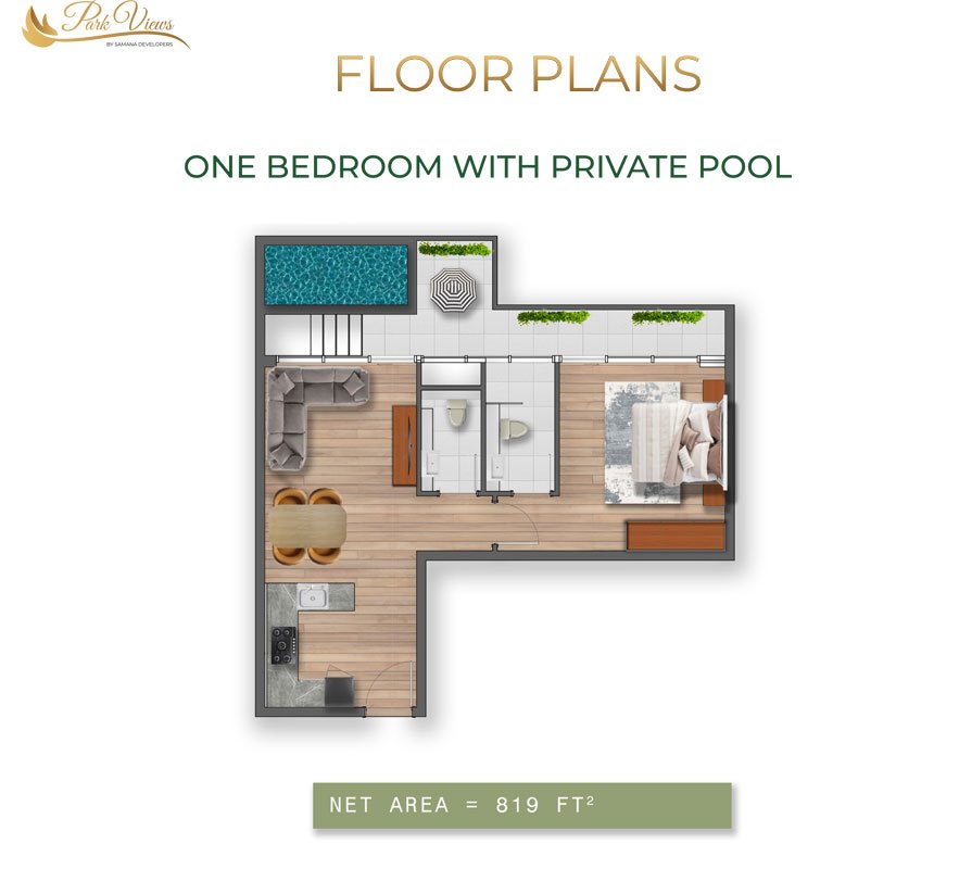 1 Bedroom floor plan