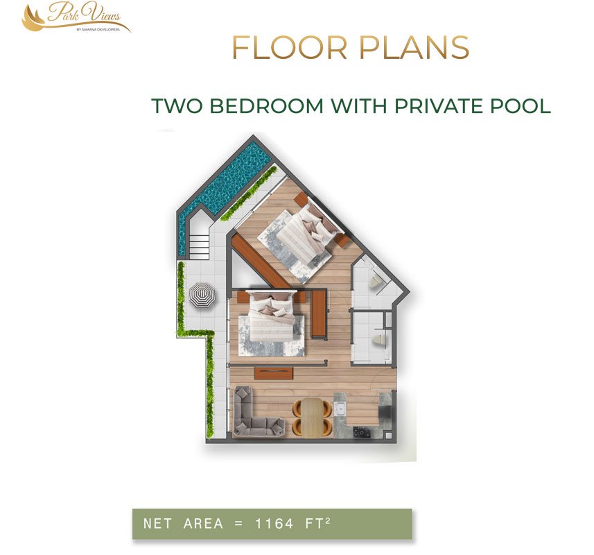 2 Bedroom floor plan