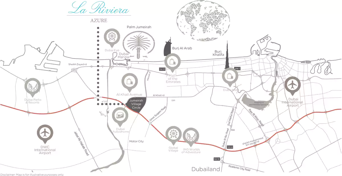 La Riviera Azure location map