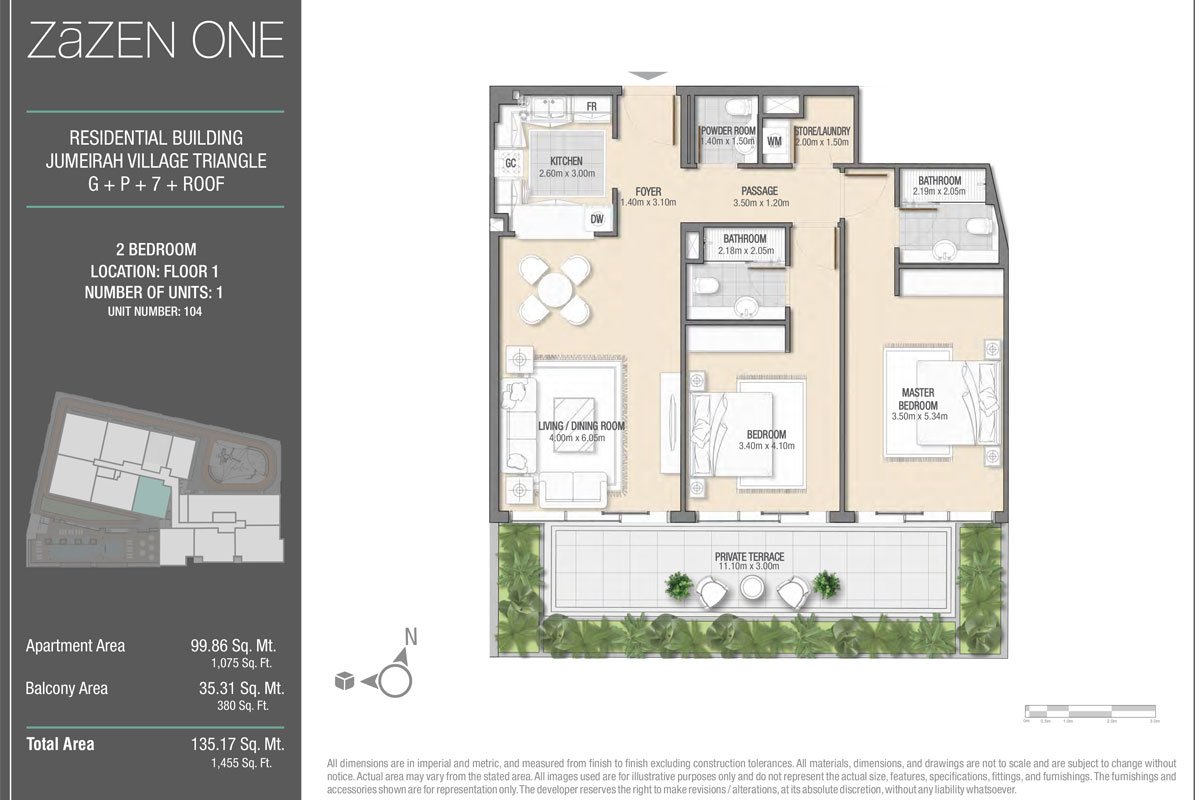 2 Bedroom floor plan
