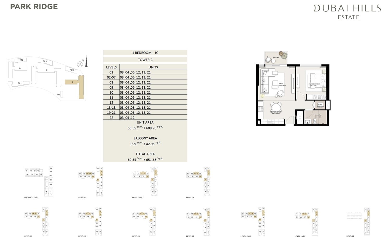 1 Bedroom floor plan