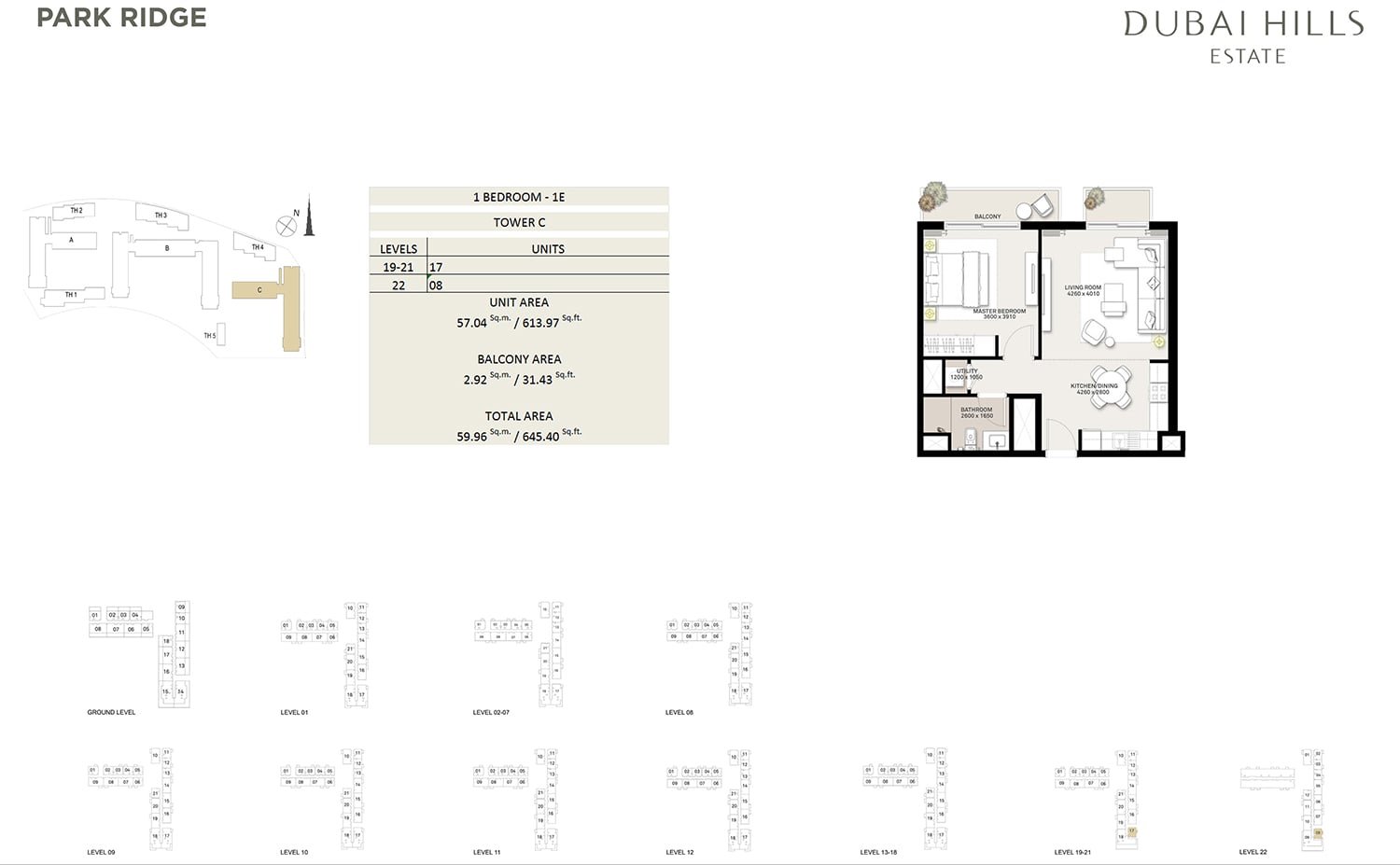1 Bedroom floor plan