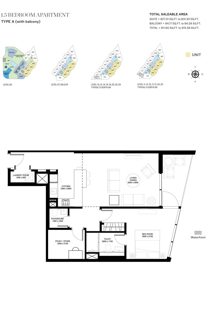 1 Bedroom floor plan