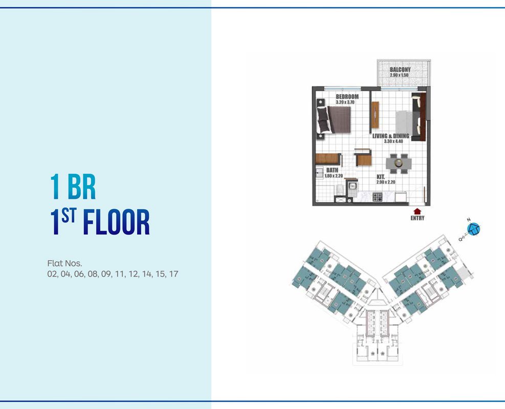 1 Bedroom floor plan