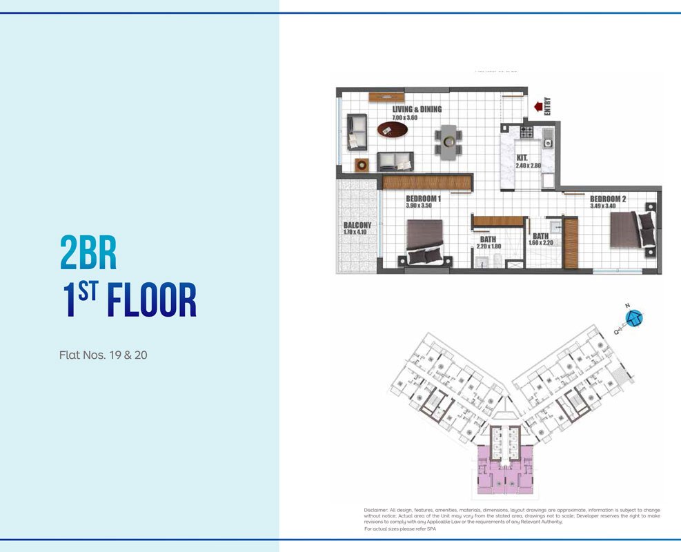 2 Bedroom floor plan