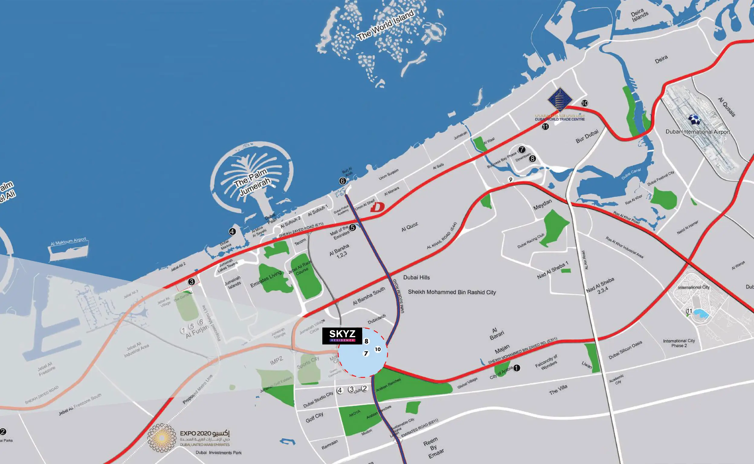 Skyz Residence location map