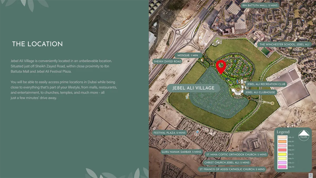 Jebel Ali Village Residences location map