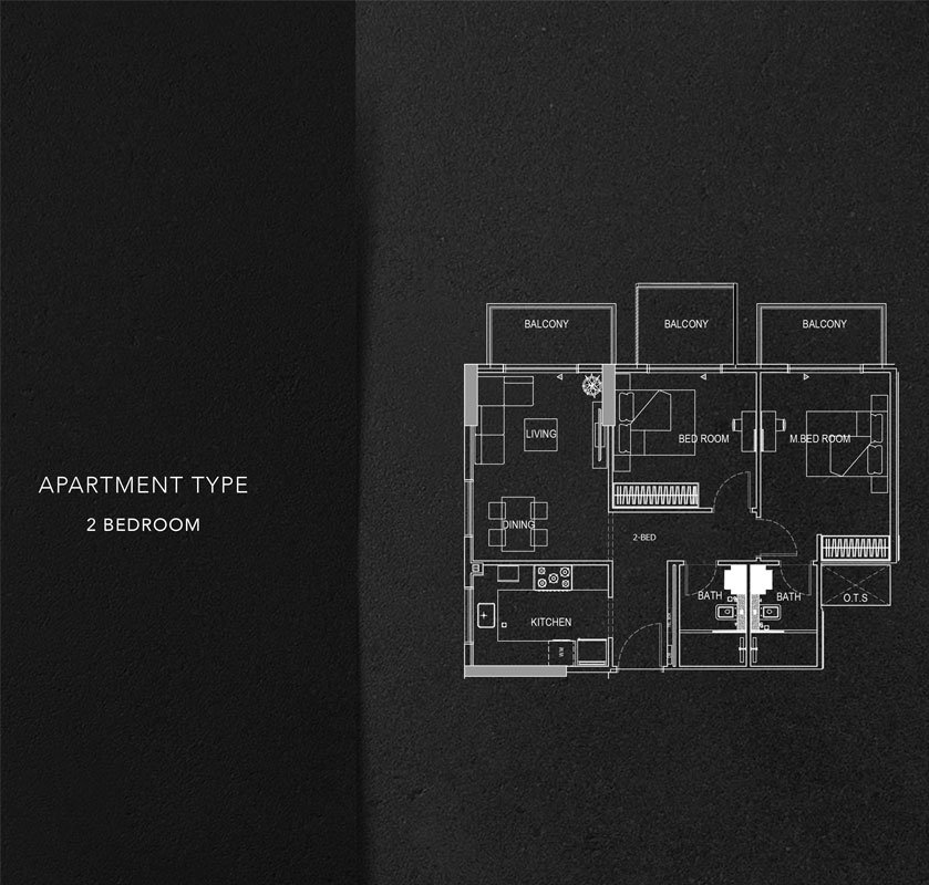 2 Bedroom floor plan