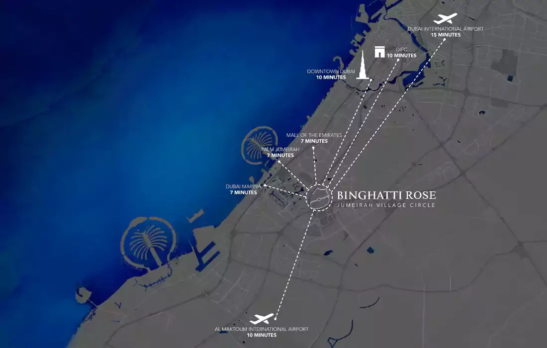 Binghatti Rose location map