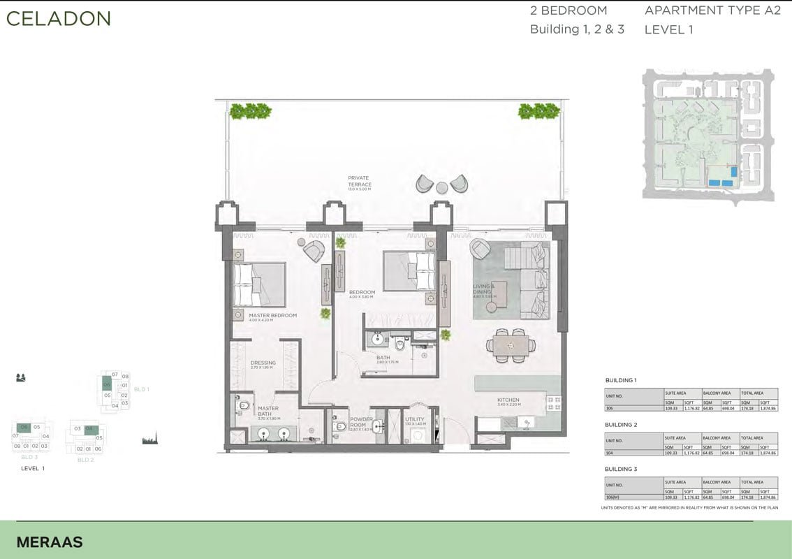 2 Bedroom floor plan