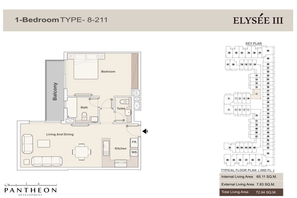 1 Bedroom floor plan