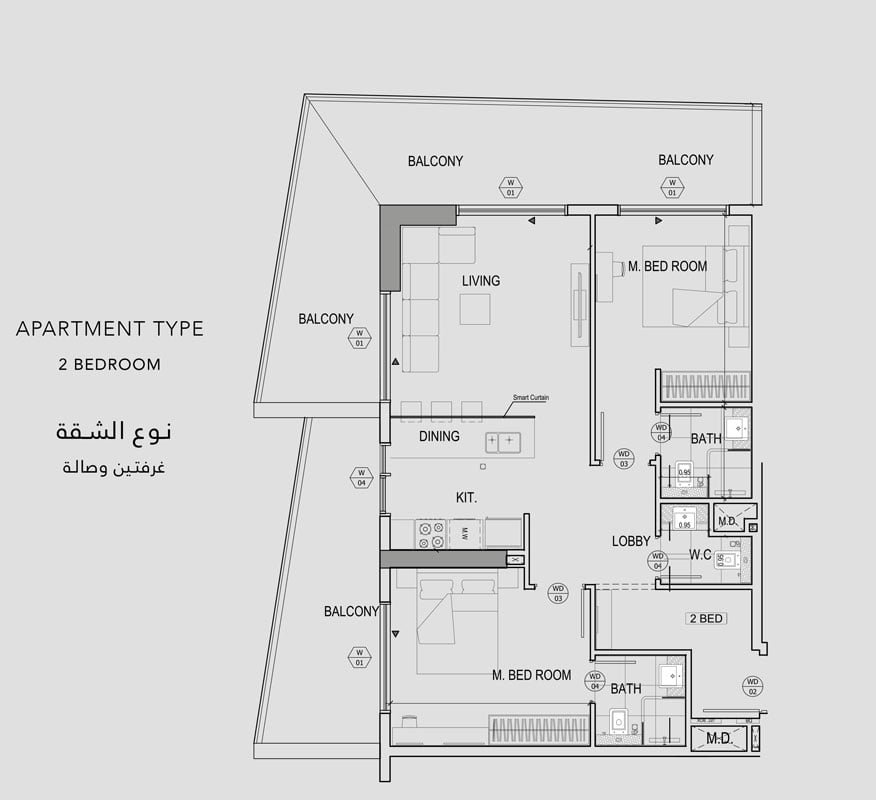 2 Bedroom floor plan