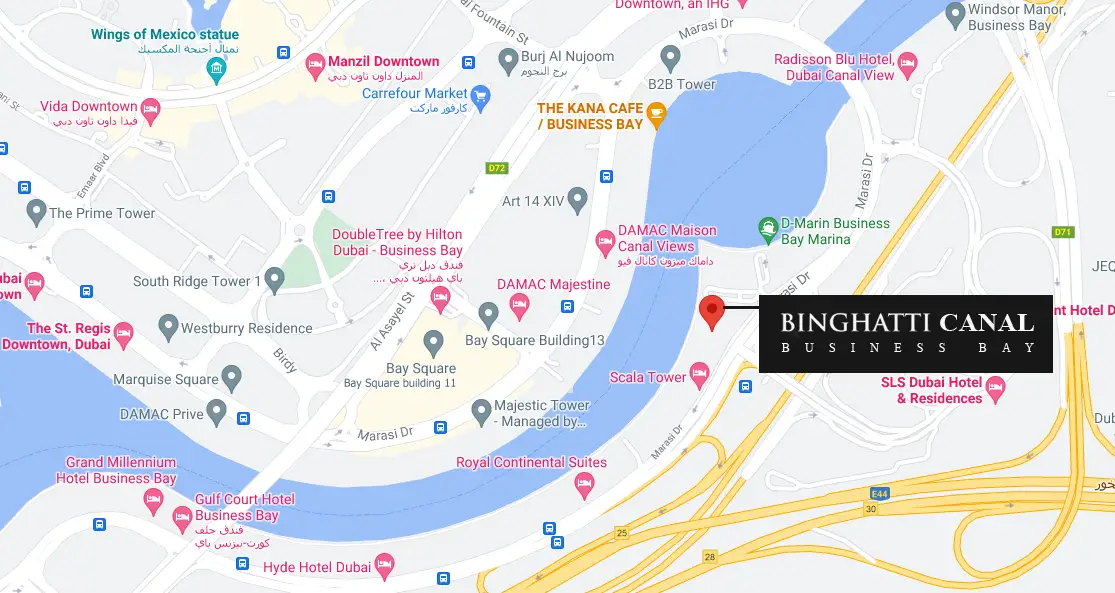 Binghatti Canal location map