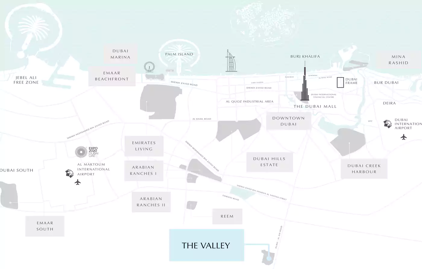 Talia The Valley location map